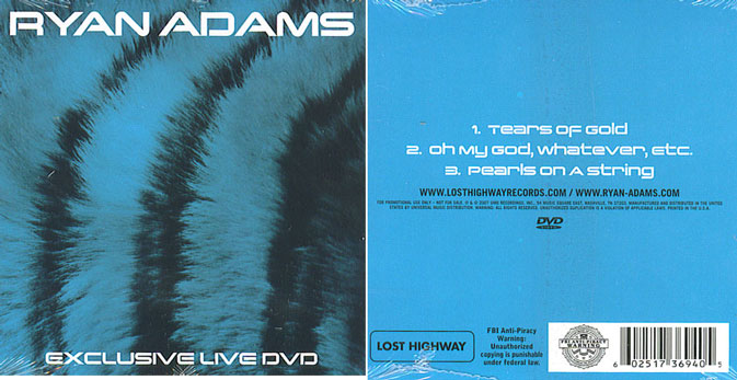 Ryan Adams Easy Tiger Rare Live DVD