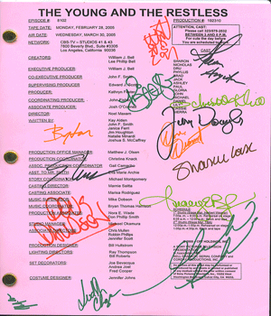 Young and the Restless Signed Script